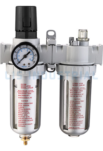 Filtru AFRL80 cu manometru și regulator de presiune  lubrifiator 1/4